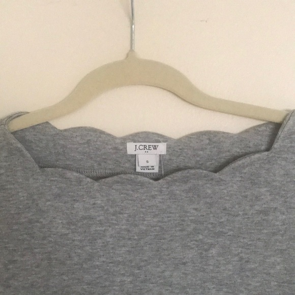 J Crew Scalloped Collar Grey Blouse, Small - Picture 4 of 7